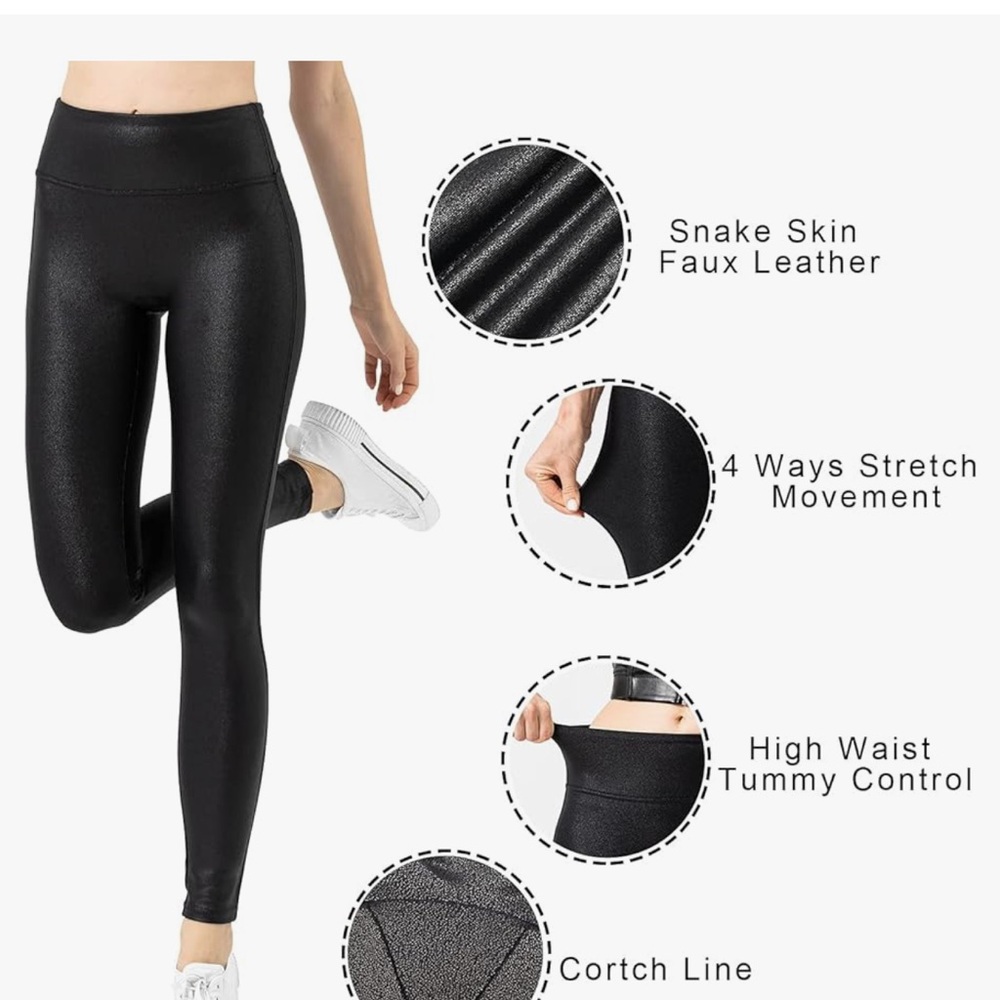Amazon Retro Gong Faux Leather Leggings